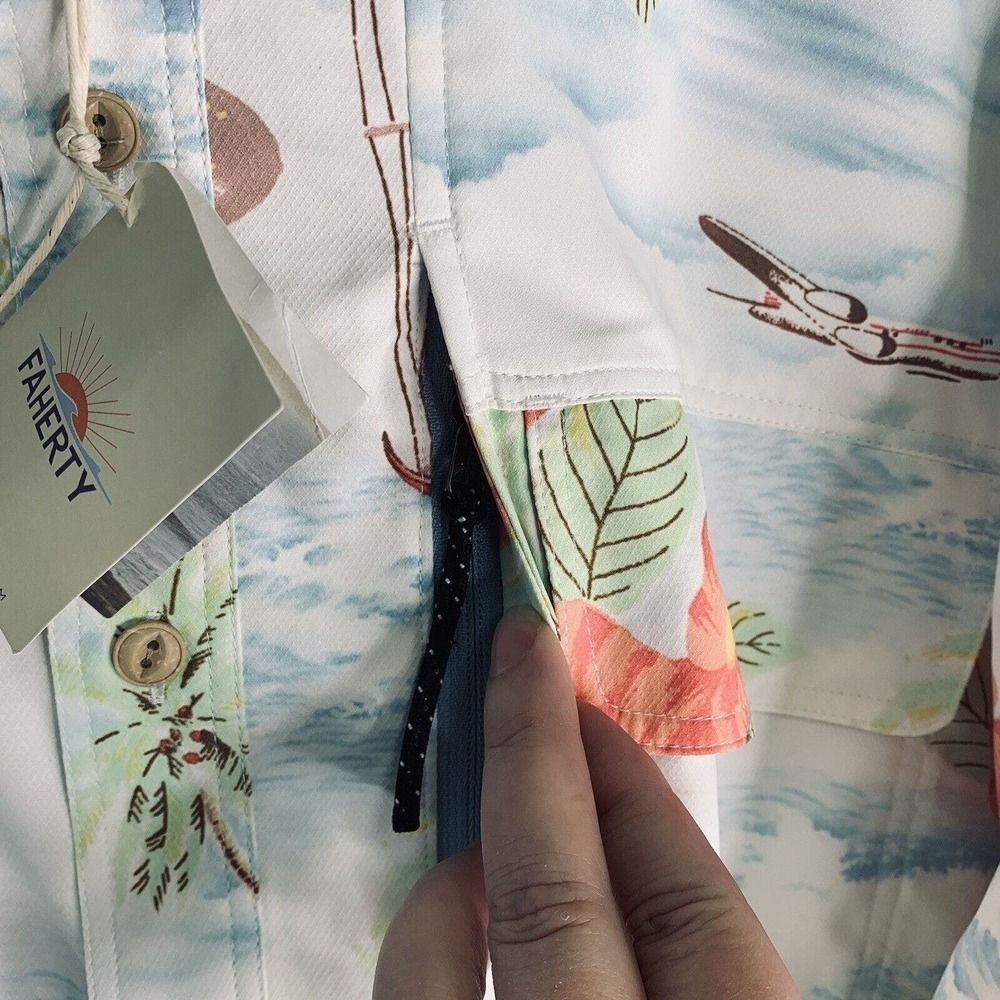 Faherty All Day Air UPF Button-Up Shirt Mens Size 2XL Tropical Breeze NWT $158 - Picture 11 of 15